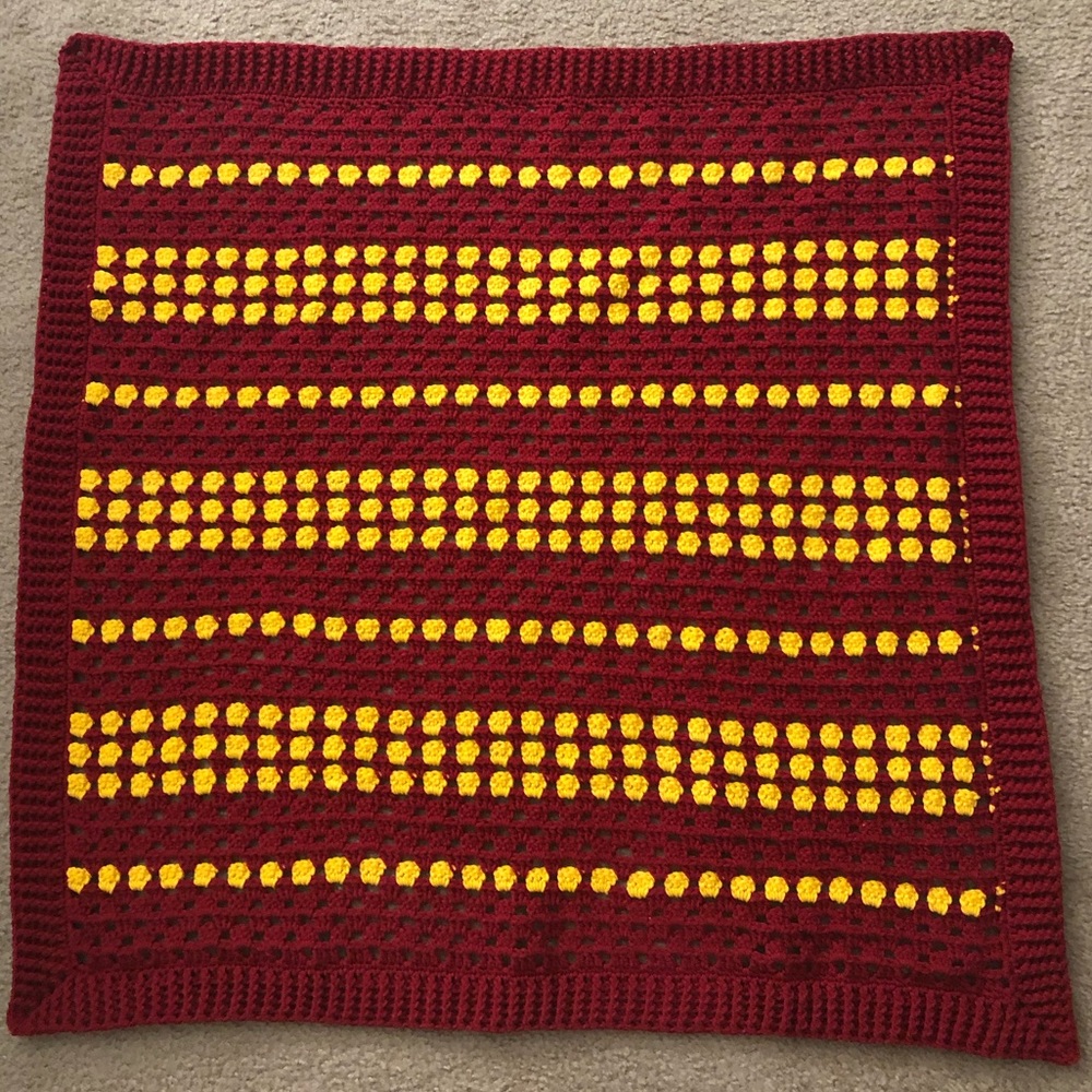 Handmade crochet blanket 36”x36”